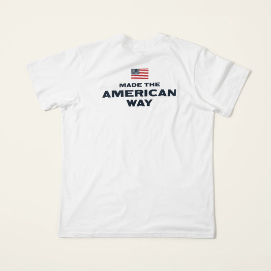 American made white tee