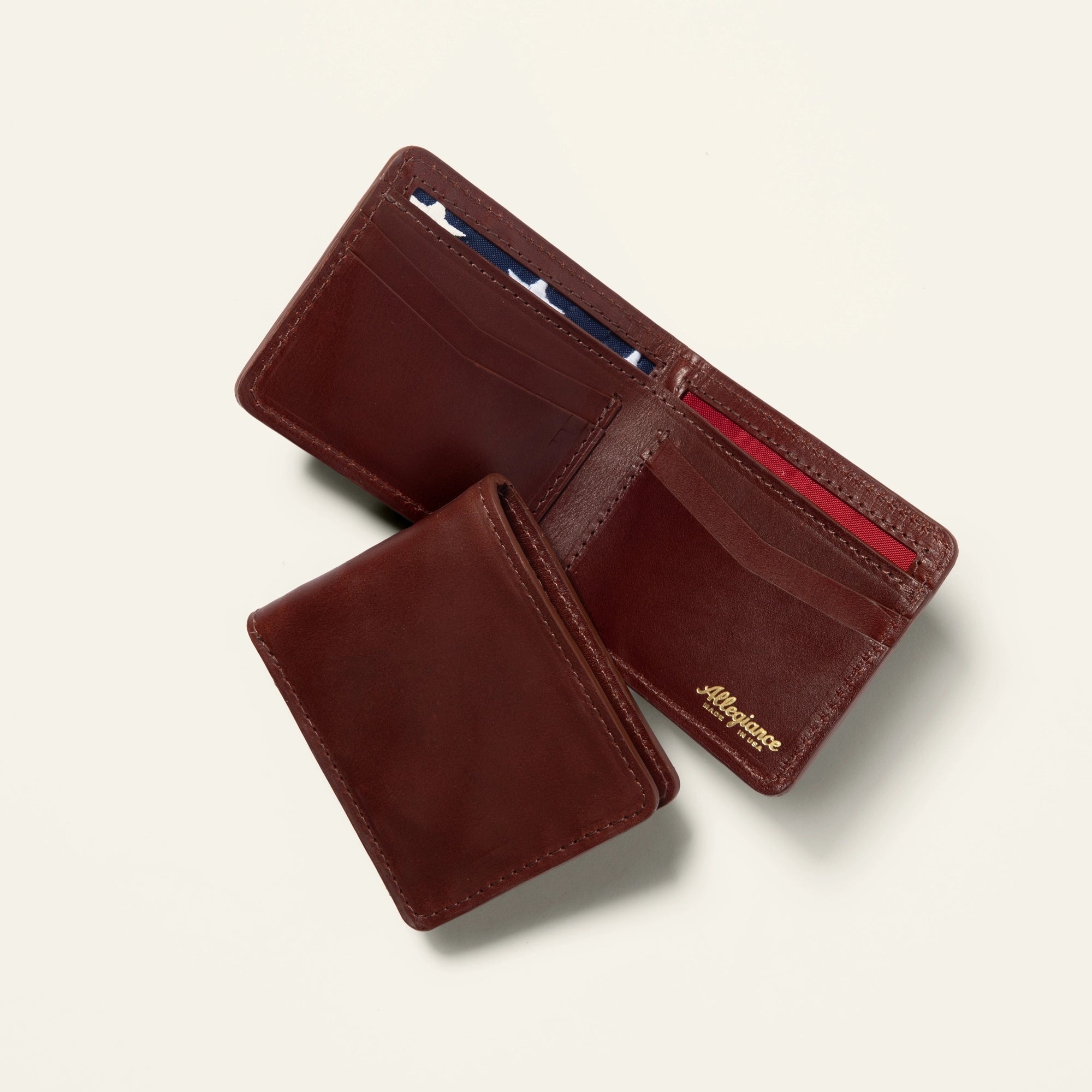 made in USA leather wallet